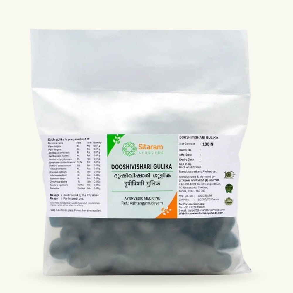 Sitaram Ayurveda, Dooshivishari Gulika, 100 tablets, Ayurvedic supplement