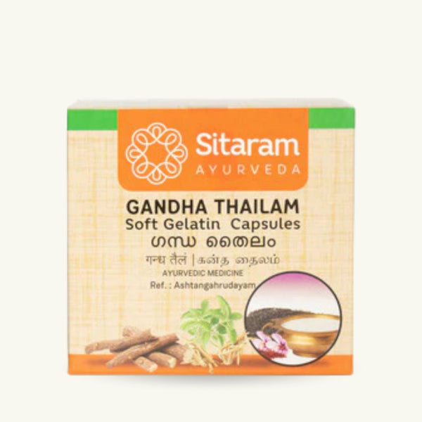 Sitaram Ayurveda, Gandha Thailam Softgel Capsules, 100 capsules, classical Ayurvedic Thailam