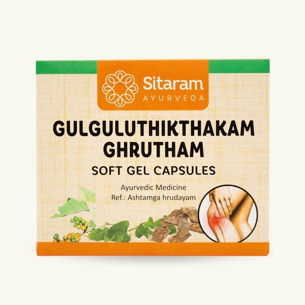 Sitaram Ayurveda, Gulgulu Thiktakam Ghrutham Soft Gel Capsules, 100 capsules, Ayurvedic supplement