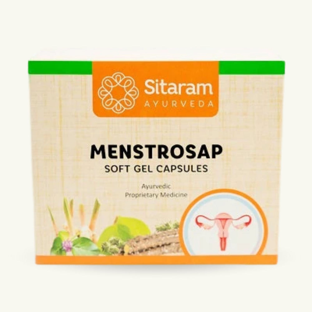 Sitaram Ayurveda, Menstrosap Soft Gel Capsules, 100 capsules, Ayurvedic supplement
