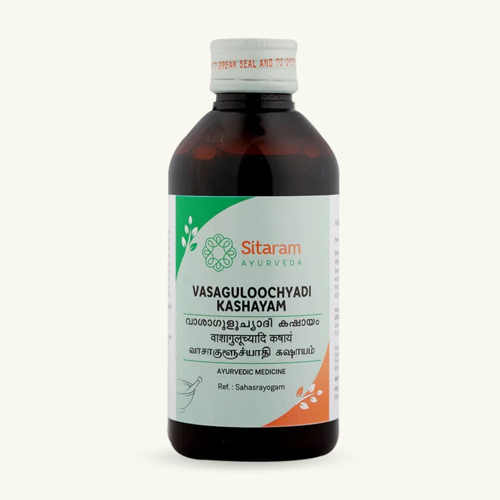 Sitaram Ayurveda, Vasaguloochyadi Kashayam, 200 ml, Ayurvedic supplement